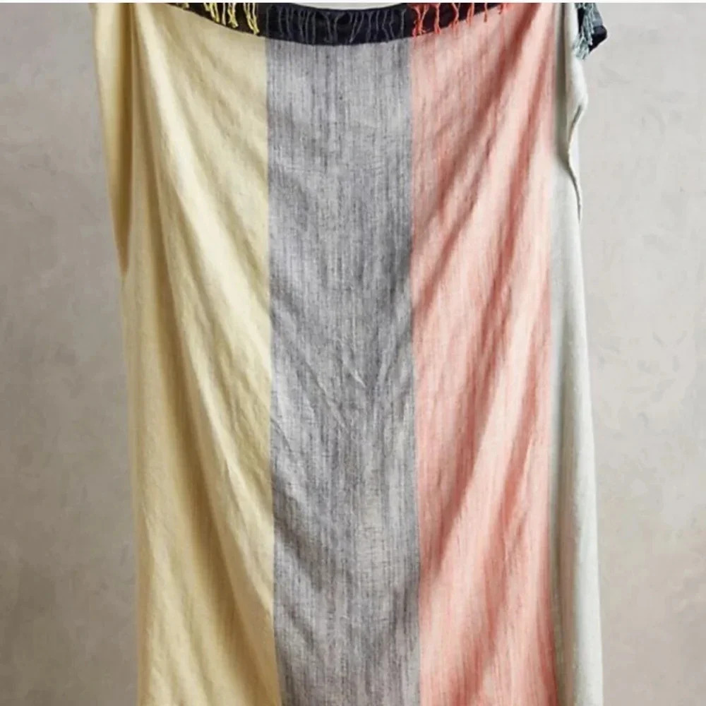 NWT Anthropologie Brushed Colorblock Throw Blanket -60 x 70"